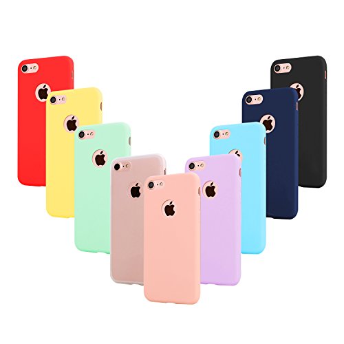 9X Funda iPhone 6S / 6 Silicona, Leathlux Carcasa Ultra Fina TPU Flexible Cover Funda para iPhone 6S / 6-4.7" Rosa, Verde, Púrpura, Azul Cielo, Amarillo, Rojo, Azul Oscuro, Translúcido, Negro