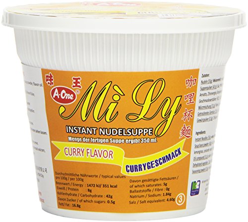 A-ONE Fideos Instantáneos En Vaso, Sabor Curry 65 g
