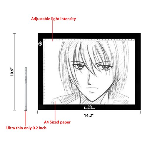 A4 Tracing Light Box - LitEnergy 9x12 Pulgadas Light Pad Ultra-delgado Sólo 5mm USB Power Mesa de Luz para Artistas, Dibujo, Dibujo, Animación
