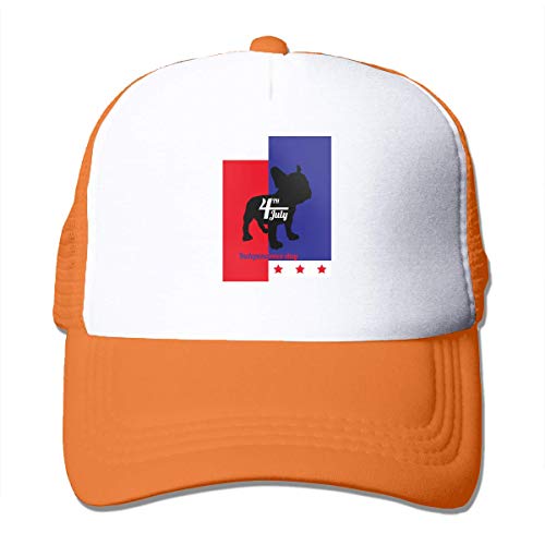 AASPOZ Happy 4th of July Dog with USA American Flag Mesh Back Trucker Hat Cap Unisex