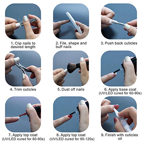ab gel 8 PCS Soak Off Gel Nail Polish Set- Gel de 6 colores sin base de limpieza y Kit de manicura de uñas de gel de inicio de capa superior