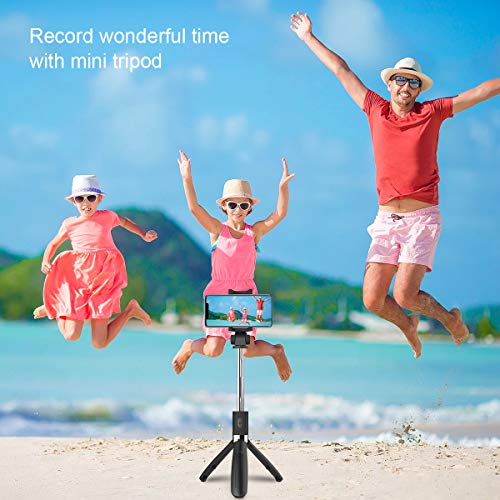Abafia Bluetooth Palo Selfie, Selfie Stick Extensible Palo Selfie Trípode con Control Remoto 3 en 1 Monopie con Obturador Rotación de 360 Grados para iPhone/Samsung Galaxy/Huawei/Xiaomi (3.5”- 6.0”)