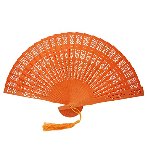 Abanicos Rangebow, paquete de seis, de madera, colores variados, para señoras 