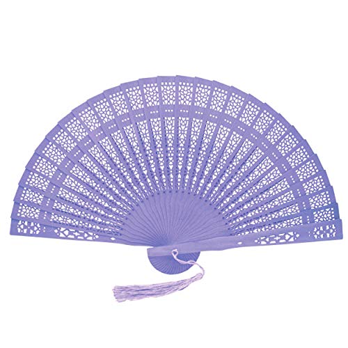 Abanicos Rangebow, paquete de seis, de madera, colores variados, para señoras 