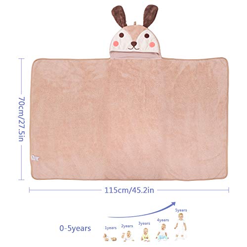 ABirdon Toalla Bebe de Baño con Capucha, 115x70 cm Suave Absorbente Capa Toalla de Baño para Bebé Infantil Niños y Niñas
