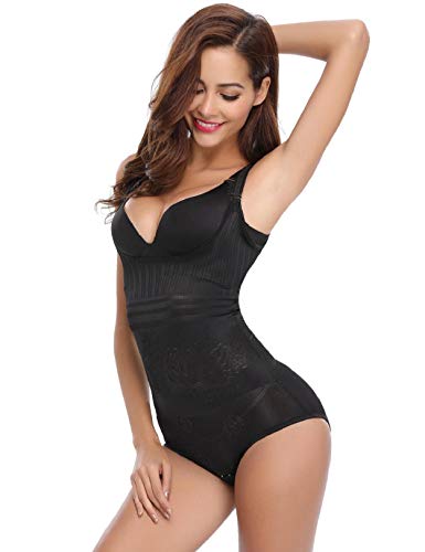 Abollria Faja Reductora Moldeadora Cintura Mujer Body Shaper Corsé sin Costuras Negro,XS