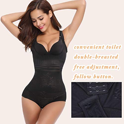 Abollria Faja Reductora Moldeadora Cintura Mujer Body Shaper Corsé sin Costuras Negro,XS