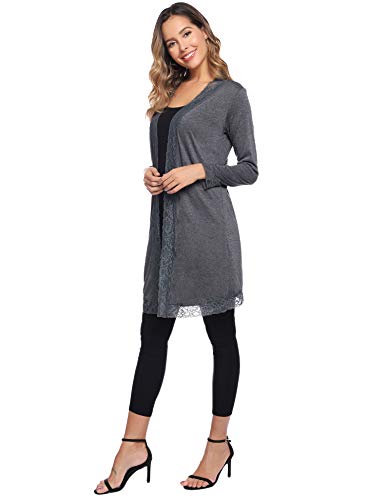 Abollria Ladies Cárdigan de Manga Larga Casual para Mujer Chaqueta Ligero para Primavera y Verano