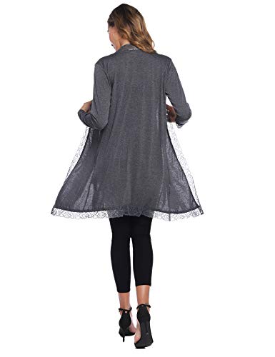 Abollria Ladies Cárdigan de Manga Larga Casual para Mujer Chaqueta Ligero para Primavera y Verano