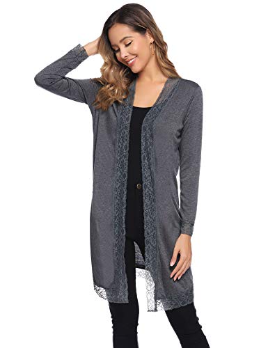 Abollria Ladies Cárdigan de Manga Larga Casual para Mujer Chaqueta Ligero para Primavera y Verano