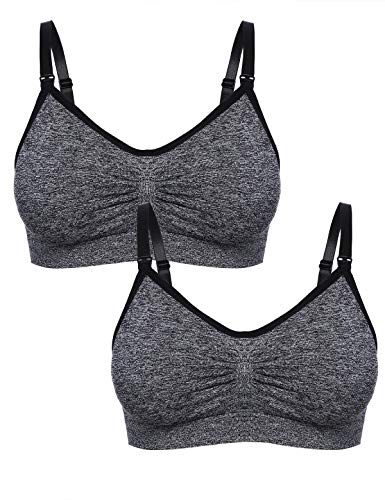Abollria Sujetador de Maternidad de Lactancia para Mujer Bra,Sujetadores sin Costuras con Almohadillas de prevención de derrames Removibles con Extra Bra Extenders & Clips