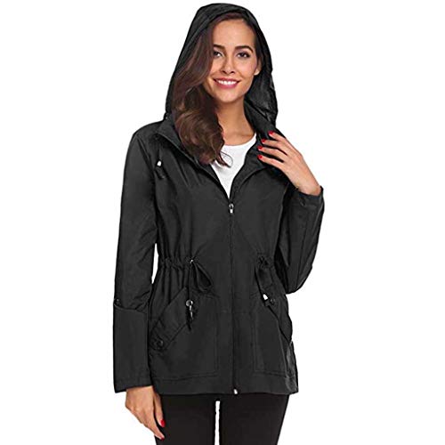 Abrigo Impermeable Chaqueta Cortavientos para Mujer Chaqueta Impermeable para Mujeres Largas Senderismo Deportes Montaña Chaquetas con Capucha Al Aire Libre Abrigos Lluvia Suéteres Cortavientos BuyO