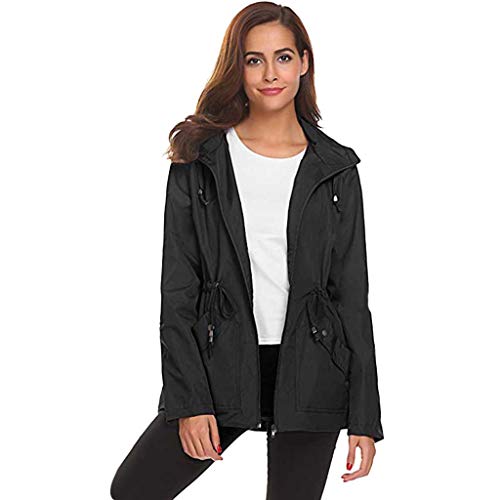 Abrigo Impermeable Chaqueta Cortavientos para Mujer Chaqueta Impermeable para Mujeres Largas Senderismo Deportes Montaña Chaquetas con Capucha Al Aire Libre Abrigos Lluvia Suéteres Cortavientos BuyO