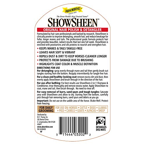 Absorbine Unisex Show Sheen - Abrillantador y desenredante, color blanco, 946 ml