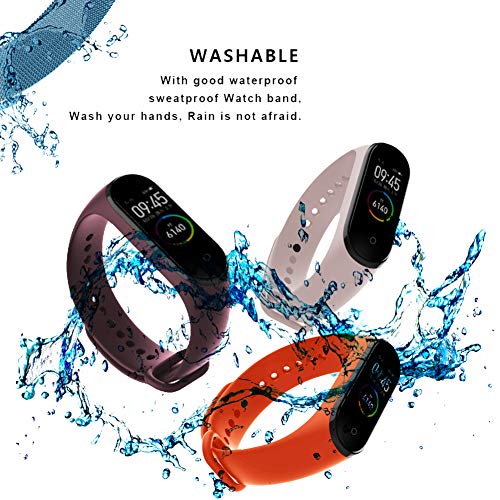 Acalder Compatible con Mi Smart Band 4,5 Piezas Correa para Xiaomi Mi Band 3/4 Pulsera Banda - Silicona Reloj de Recambio Brazalete Coloridos Correas para Xiaomi Mi Band 3 Mi Smart Band 4