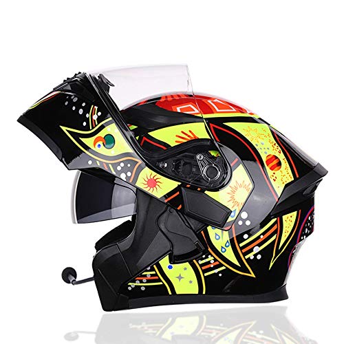 Accesorios de motos Modelo de certificación DOT Bluetooth casco de la motocicleta de los hombres y las mujeres de la lente doble casco de la cara de la locomotora deportes al aire libre de la cara lle