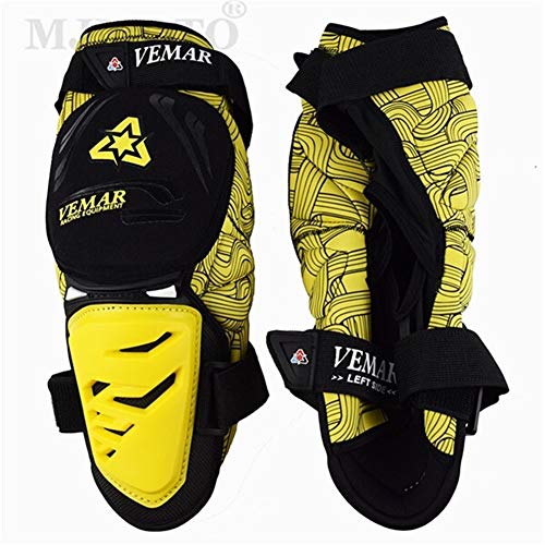 ACEACE Prueba de Fuego de la Motocicleta de la Rodillera de protección Rodilleras de protección MTB Gear Rodillera Moto Ayuda del Apoyo de Rodilla (Color : Yellow)