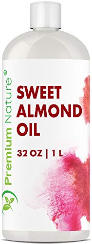 Aceite de almendras dulces con propiedades de limpieza, equilibra el tono de la piel, trata la piel irritada, nutre, hidrata y previene el envejecimiento, 437 ml, de la marca Premium Nature.