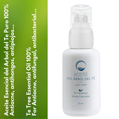Aceite de Arbol de Té Roll on - Para Masaje - Para la Cara y Cuerpo - Tratamiento para El Acné, los Piojos y las enfermedades de la Piel- 30 ml