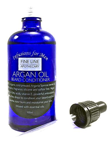 ACEITE DE ARGAN PARA CABELLO Y BARBA con Romero y Árbol del Té - 100 ml - por Fine Line Apothecary. ACEITE HIDRATANTE PARA BARBA, PIEL Y CABELLO.