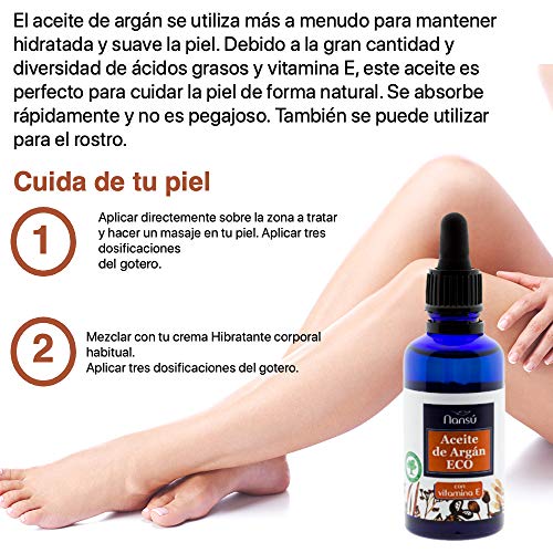Aceite de Argan puro 100% natural de Marruecos Bio/Ecológico pelo, piel, cuerpo y uñas - prensado en antiencrespamiento frío hidratante - antiarrugas