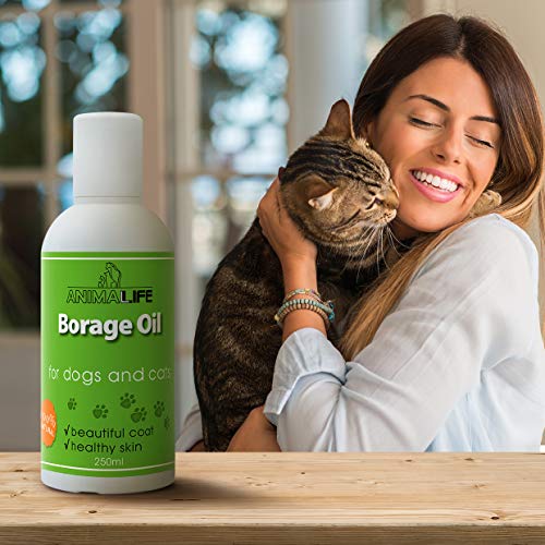 Aceite de Borraja 250ml para Perros & Gatos - 100% Natural Producto para Mascotas - Rico en ácidos Grasos Insaturados (Omega 3 6 9) - Ideal para Pelo - Borago Oil for Pets