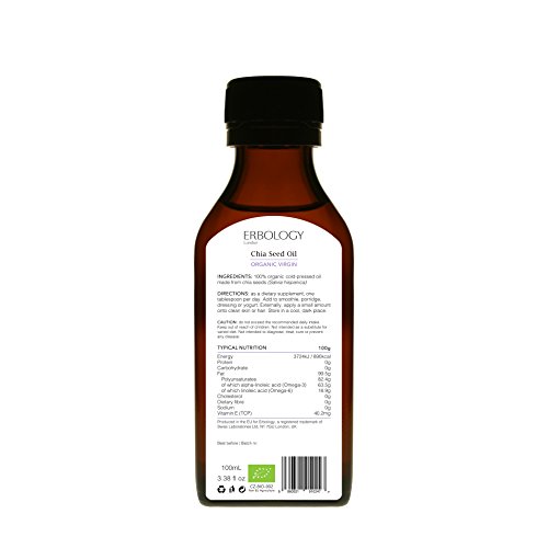 Aceite de Chia Bio 100ml - Prensado en Frío - Rico en Omega 3 y Vitamina E