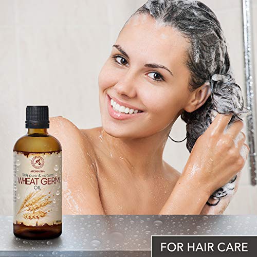 Aceite de Germen de Trigo 100ml - Triticum Vulgare Germ Oil - Eua - 100% Puro y Natural - Botella de Cristal - Cuidado Intensivo para el Rostro - para Masajes - Cosmética