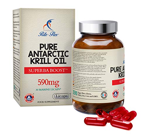 Aceite de krill antártico sostenible Rite-Flex Pure – 30 Licaps® Marine Superba Boost™ 590mg Ayuda al buen funcionamiento del corazón, la visión y el hígado - con fosfolípidos, colina y astaxantina