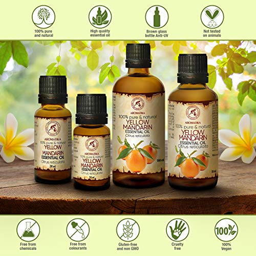 Aceite de Mandarina 100ml - Citrus Reticulata - Italia - 100% Puro & Natural - Mejor para Aromaterapia - Baño de Aroma - Difusor - Fragancia para el Hogar