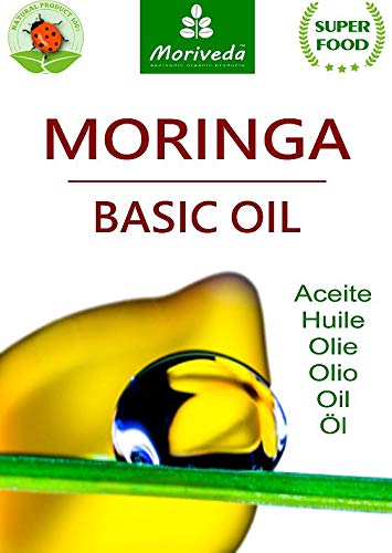 Aceite de Moringa Basic 100ml de MoriVeda, prensado de Oleifera Seeds and Pods, adecuado para el cuidado de la piel, cuidado del cabello, cuidado de heridas, antienvejecimiento