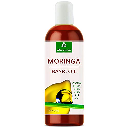 Aceite de Moringa Basic 100ml de MoriVeda, prensado de Oleifera Seeds and Pods, adecuado para el cuidado de la piel, cuidado del cabello, cuidado de heridas, antienvejecimiento