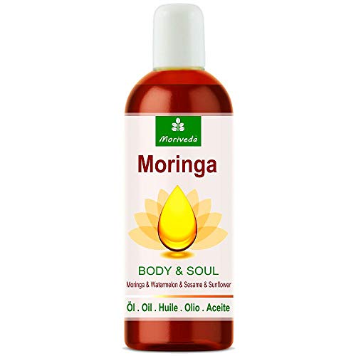 Aceite de Moringa Body & Soul (Cuerpo y Alma) aceites 100% prensados en frío de semillas de Moringa, sandía, sésamo y girasol. Para cocina, masajes, cuidado de la piel, antienvejecimiento (1x100ml)