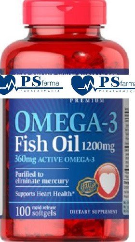 ACEITE DE PESCADO OMEGA 3 1. 200mg 100 Cáps. Puritan's Pride