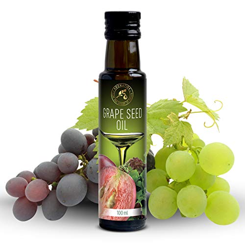 Aceite de Semilla de Uva 100ml - Refinado - Italia - 100% Puro y Natural - Aceite de Uva los Mejores Beneficios para Cocinar - Grapeseed Oil - Botella de vidrio
