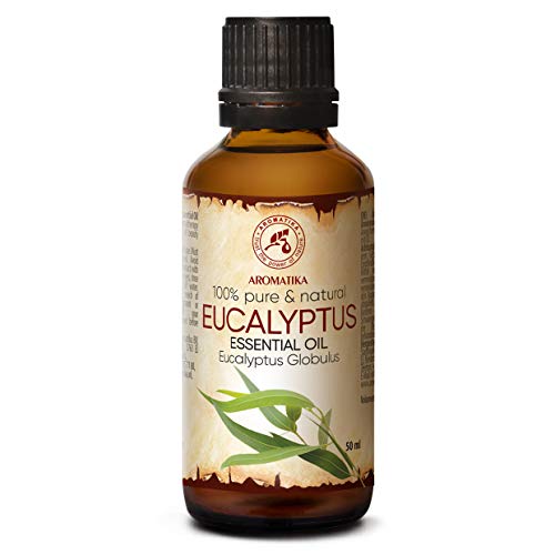 Aceite Esencial de Eucalipto 50ml - Eucalyptus Globulus - 100% Puro y Natural - se Utiliza para Aliviar la Tensión - Relajarse - Mejor para la Belleza - SPA - Baño - Sauna - Aromaterapia - Masaje