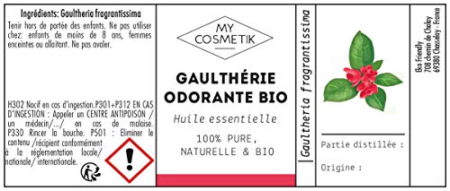 Aceite esencial de gaulteria olorosa orgánico - 10 ml MyCosmetik-