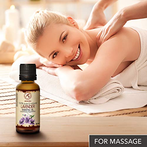 Aceite Esencial de Lavanda 30ml - Oleum Lavandulae - Bulgaria - 100% Puro y Natural - para Dormir Bien - Belleza - Bienestar - Aromaterapia - Relajación - Aroma de la Habitación - Lámpara de Aroma
