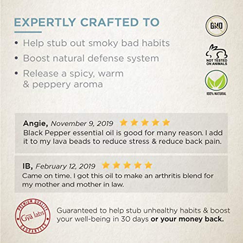 Aceite esencial de pimienta negra - Una pizca revitalizante de resplandor saludable (10 ml) - Aceite de pimienta negra de grado terapéutico 100% puro