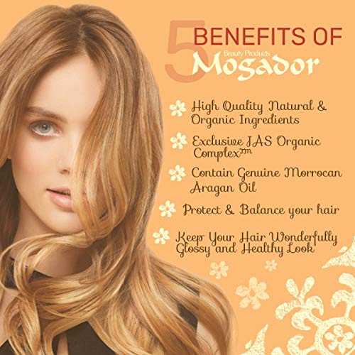 Aceite para el cabello de argán marroquí Mogador - Tratamiento para cabello dañado - Para todos los tipos de cabello - 100 ml 3.38 Fl.Oz