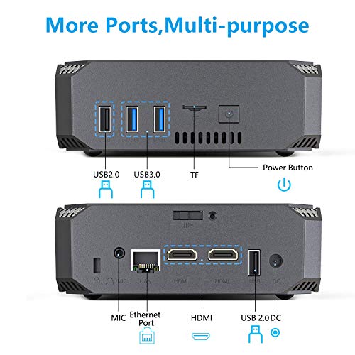 ACEPC Mini PC,Intel Celeron J3455 Window 10 Pro Tragbarer Mini computadora, 4GB DDR3 + 64GB eMMC, Gráficos 4K HD/Gigabit Ethernet/WiFi de Doble Banda/Bluetooth 4.2…