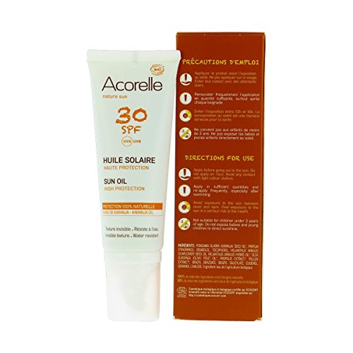 Acorelle – Aceite Solar SPF 30 Bio – Patines para los Mandos en Francia – precio por unidad