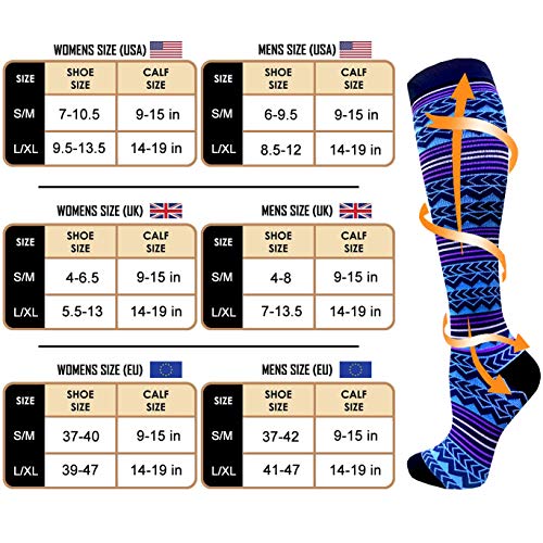 ACTINPUT Calcetines de Compresión Medias de Compresion Mujer y Hombre para Running,Atlético, Ciclismo,Médico, Enfermera,Volar, Viajar