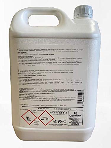 ACTIV B 40 NEW. DESINFECTANTE BACTERICIDA FUNGICIDA VIRUCIDA. MULTIUSOS DESINFECTANTE. Producto autorizado por el MINISTERIO DE SANIDAD.