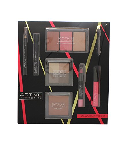 Activo cosméticos Glamour To Go Set de regalo lápiz delineador de ojos + 6,5 ml Máscara de pestañas + 4 x 2,5 G sombras de ojos + 10
