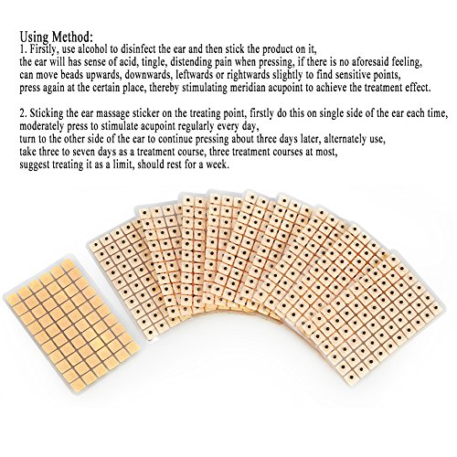 Acupuncture Semillas de Oreja 600 unids Masaje de relajación sonda acupresión oído vaccaria Bean Auricular-Paster presión oídos Pegatinas