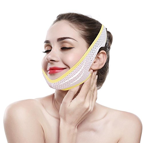 Adelgazante Facial Vendajes de Cara Máscara para Adelgazar Papada Reductor y Antiarrugas cuidado facial piel compacto V-line (M)