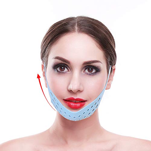 Adelgazante Facial Vendajes de Cara Máscara V Line, para Adelgazar Papada Reductor y Antiarrugas, Rejuvenecimiento Facial con Anti-doble Barbilla Reducir el Vendaje