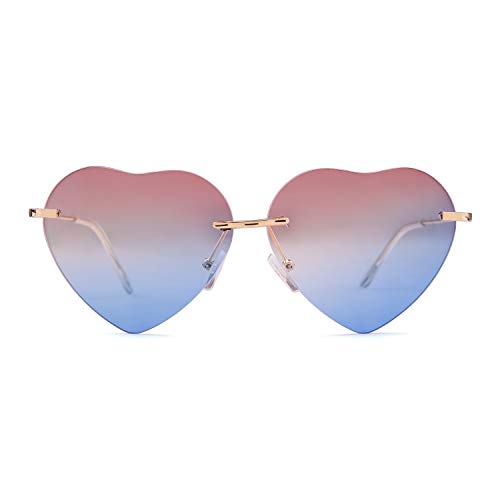 ADEWU Gafas de sol con forma de corazón en forma de gafas de sol para niña de mujer