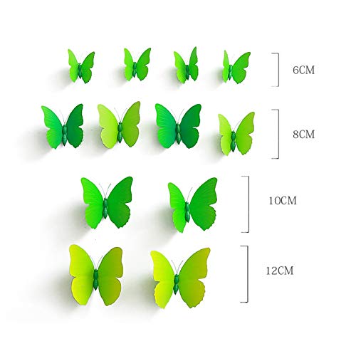 Adhesivos 3D decorativos para pared, diseño de mariposas. 12 unidades (Azul)